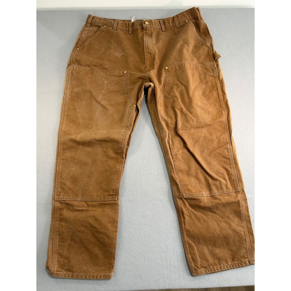 Carhartt Double Knee Work Pants Mens 46x32 Brown B01 BRN Dungaree Fit Canvas‎